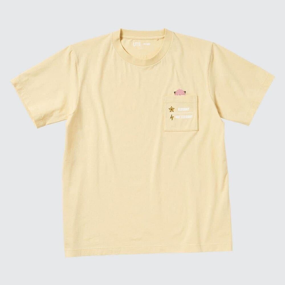 Uniqlo SPY x FAMILY Unisex Yellow Anime Tee-Shirt 100% Cotton Large NEW
